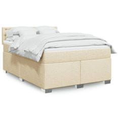 shumee Posteľný rám boxspring s matracom krémový 140x200 cm látka