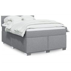 shumee Boxspring posteľ s matracom bledosivý 140x190 cm látka