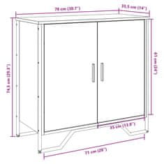 Petromila vidaXL Komoda dub sonoma 78x35,5x74,5 cm kompozitné drevo