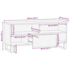 Petromila vidaXL TV skrinka, hnedá 100x34x46 cm, mangový masív