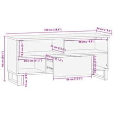 Petromila vidaXL TV skrinka 100x34x46 cm, surový mangový masív