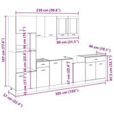 Petromila vidaXL Súprava kuchynských skriniek 7 ks, dub sonoma, kompozitné drevo