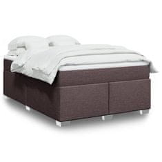 shumee Boxspring posteľ s matracom tmavohnedá 140x190 cm látka