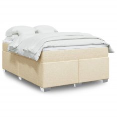 shumee Boxspring posteľ s matracom krémový 140x190 cm látka