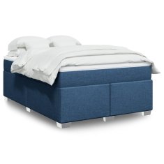 shumee Boxspring posteľ s matracom modrý 140x190 cm látka