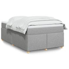 shumee Boxspring posteľ s matracom bledosivá 120x200 cm látka