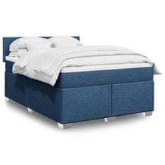 shumee Boxspring posteľ s matracom modrý 140x190 cm látka