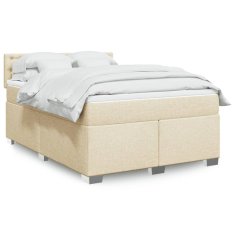 shumee Boxspring posteľ s matracom krémový 140x190 cm látka