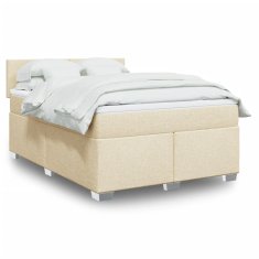 shumee Boxspring posteľ s matracom krémový 140x190 cm látka