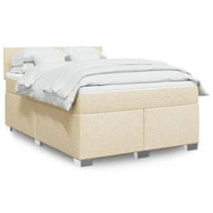 shumee Boxspring posteľ s matracom krémový 140x190 cm látka