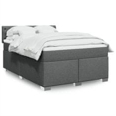 shumee Boxspring posteľ s matracom tmavosivá 140x190 cm látka