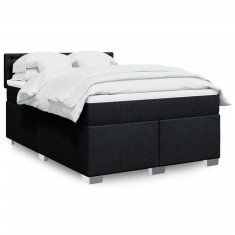 shumee Boxspring posteľ s matracom čierny 140x190 cm látka