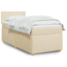 shumee Posteľný rám boxspring s matracom krémový 90x190 cm látka