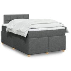 shumee Boxspring posteľ s matracom, tmavosivá 120x190 cm, látka