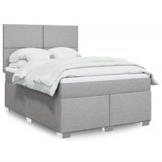 shumee Boxspring posteľ s matracom bledosivý 140x190 cm látka