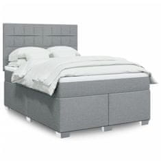 shumee Boxspring posteľ s matracom bledosivý 140x190 cm látka