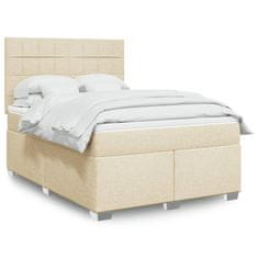 shumee Posteľný rám boxspring s matracom krémový 140x200 cm látka