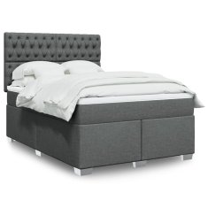 shumee Boxspring posteľ s matracom tmavosivá 140x190 cm látka