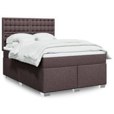 shumee Boxspring posteľ s matracom tmavohnedá 140x190 cm látka