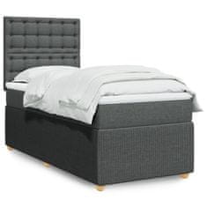 shumee Boxspring posteľ s matracom tmavosivá 90x190 cm látka