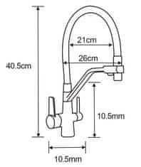 Mexen Carlos, 1,5-komorový granitový drez 582x475x177 mm a drezová batéria Duo, šedá, 6518-71-671701-57-B