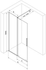 Mexen Velar, posuvné dvere do otvoru typ Walk-In 160 cm, 8mm číre sklo, zlatá matná, 871-160-000-03-55