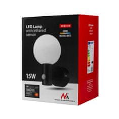 Maclean Maclean LED lampa s pohybovým senzorom, PIR pohybovým senzorom, čierna, 15W, IP65, 1600lm, neutrálna biela farba (4000K) MCE515 B