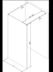 Mexen Kioto, sprchová zástena Walk-In 100 x 200 cm, 8mm sklo s rebrovým vzorom, biela profil, 800-100-002-20-09