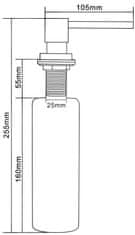 Mexen príslušenstvo, hranatý dávkovač saponátu do kuchynského drezu, čierna, 6605320-70