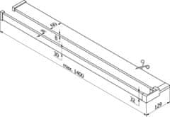 Mexen príslušenstvo, polička/držiak na uteráky pre sprchovú zástenu (max 140cm), chrómová, 800-02-01