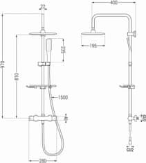 Mexen KT49 sprchový set s termostatickou batériou Kai, čierna- zlatá, 771504993-75