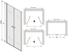 Mexen TEXAS sprchové dvere do otvoru 80 cm, 880-080-000-01-00