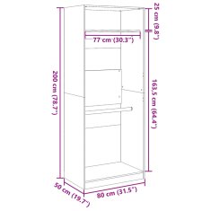 Petromila vidaXL Šatník hnedý dub 80x50x200 cm kompozitné drevo