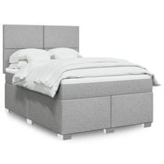 shumee Boxspring posteľ s matracom bledosivý 140x190 cm látka