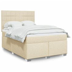 shumee Boxspring posteľ s matracom krémový 140x190 cm látka