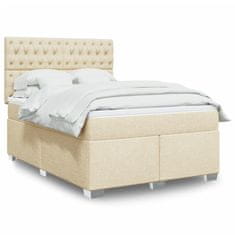 shumee Boxspring posteľ s matracom krémový 140x190 cm látka