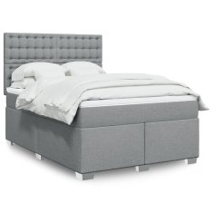 shumee Boxspring posteľ s matracom bledosivý 140x190 cm látka