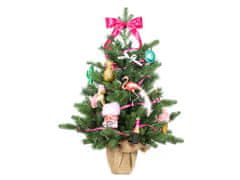 LAALU Zdobený umelý vianočný stromček SWEET DECOR 75 cm V KVETINÁČI