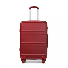 KONO Červená sada luxusných kufrov s TSA zámkom "Travelmania" - veľ. S, M, L, XL