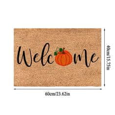 Netscroll Rohožka Welcome, rohožka s obrázkom tekvice a nápisom na privítanie, v odtieni prírodnej farby v jesenných farbách, 60x40 cm, FallMat