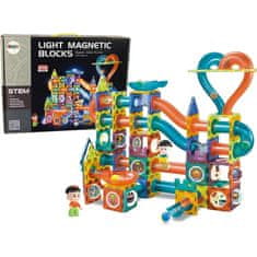 iMex Toys magnetická svietiaca guličková dráha Magnetic 202 ks