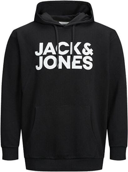 Jack&Jones Plus Pánska mikina JJECORP Regular Fit 12163777 Black/large print