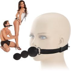 XSARA Silikonový roubík bdsm kuličkové dildo strap-on 2v1 - 79026555