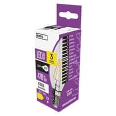 EMOS LED žiarovka Filament sviečka / E14 / 3,4 W (40 W) / 470 lm / neutrálna biela