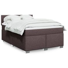 shumee Boxspring posteľ s matracom tmavohnedá 140x190 cm látka