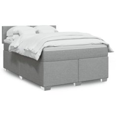 shumee Boxspring posteľ s matracom svetlosivá 100x200 cm látka