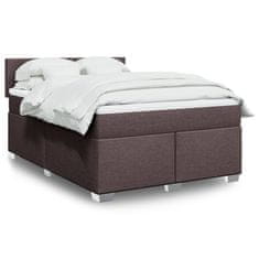 shumee Boxspring posteľ s matracom tmavohnedá 160x200 cm látka