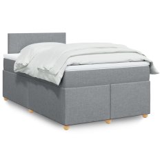 shumee Boxspring posteľ s matracom bledosivá 120x200 cm látka