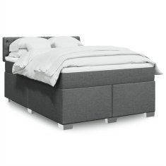 shumee Boxspring posteľ s matracom tmavosivá 160x200 cm látka