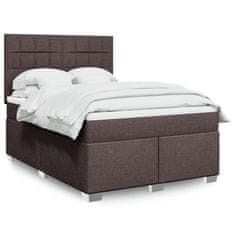 shumee Boxspring posteľ s matracom tmavohnedá 140x190 cm látka